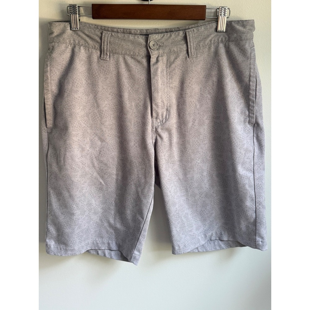 TravisMathew Mens Grey Pineapple Floral Stretch Golf Shorts Size 33 Performance